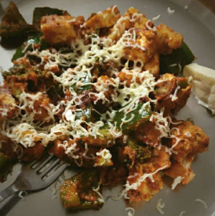 Paneer and Veggies in Pasta sauce