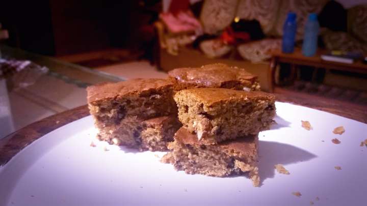 Coffee flecked blondies