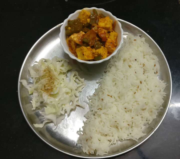 Paneer Masala and Jeera Rice