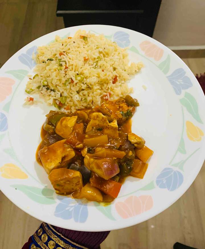 Fried Rice and Schezwan paneer 