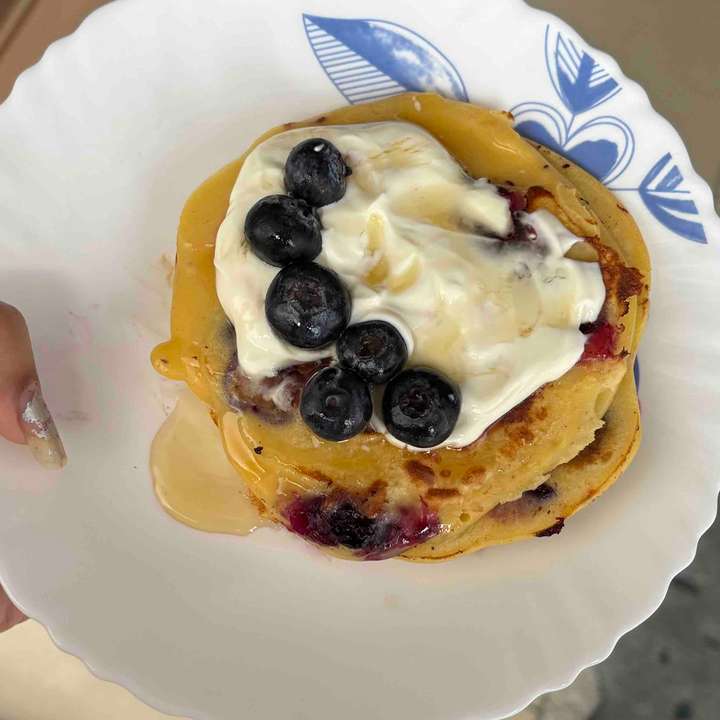 Gluten free Blueberry oat flour pancakes