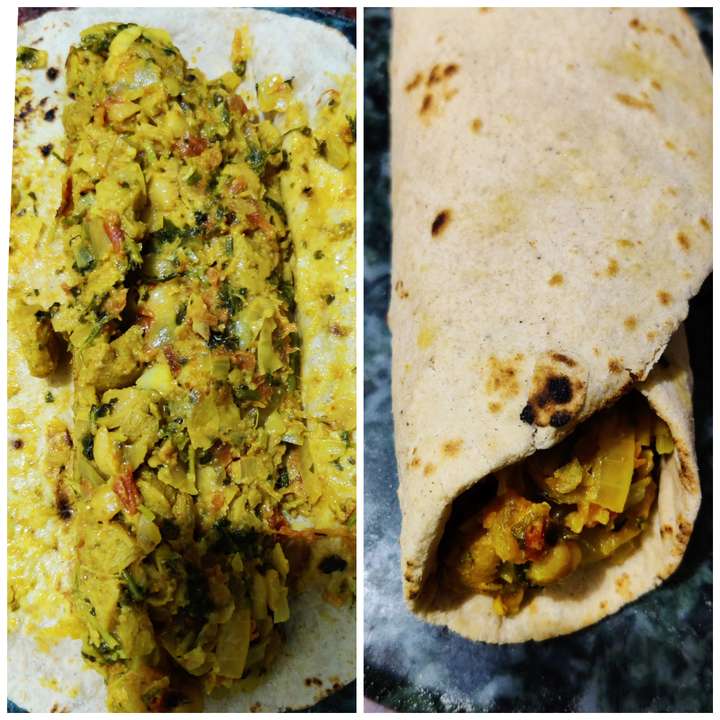 Soya Kathi roll in Indian style