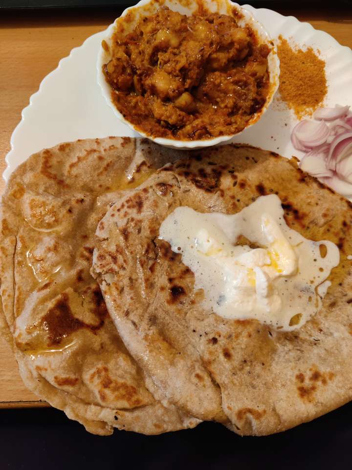Soya Stuffed Roti and Chole