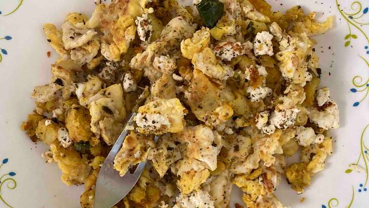 Paneer potato Egg scrambled 
