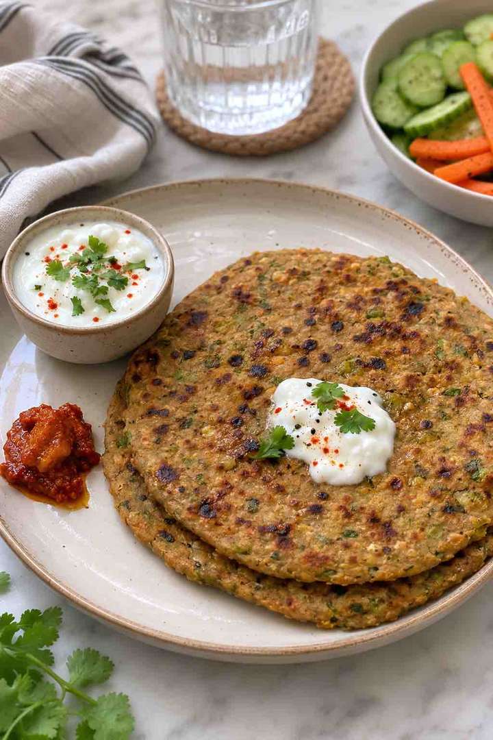 High-Protein Soya Dal Lauki Paratha