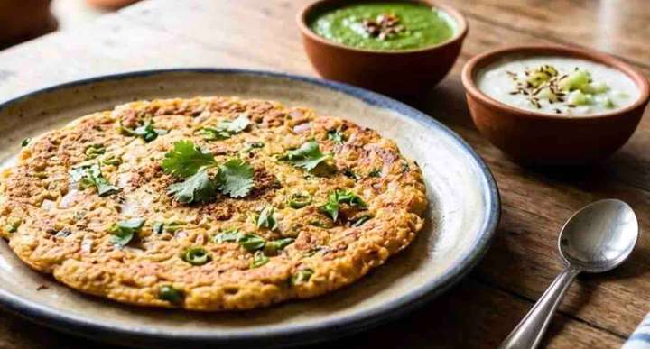 High-Protein Soya Paneer Skillet Pancake
