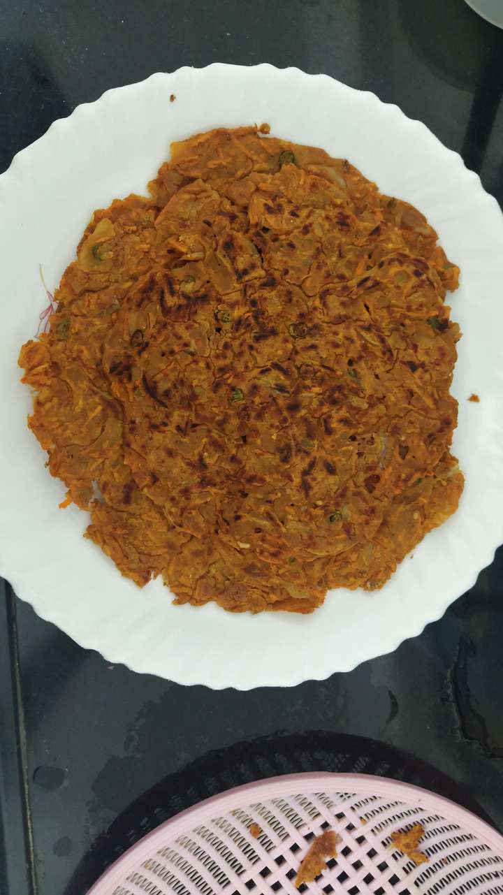 Soya and besan cheela with carrots
