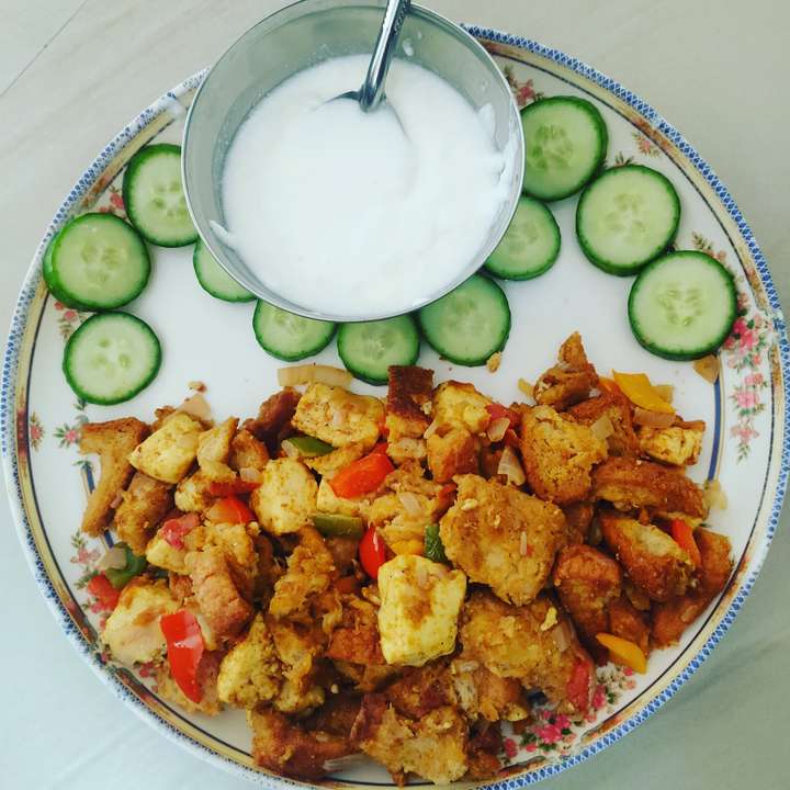 Paneer Butter Bread Burji