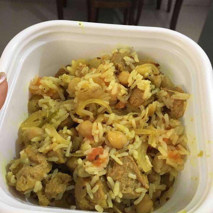soya chunks and chic peas pulao 