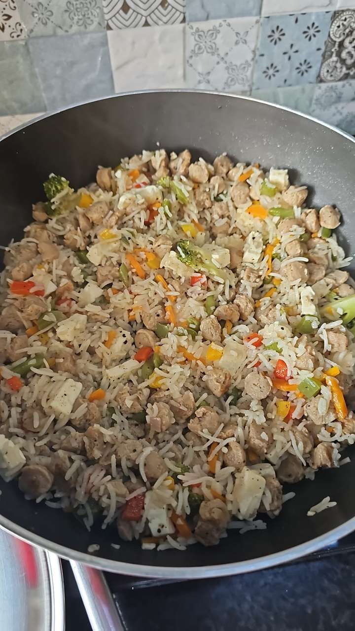 Soya paneer rice