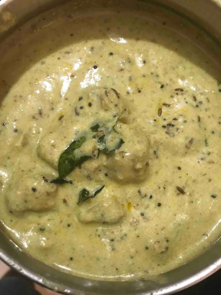 Soya Chunks Kadi/Mor Kuzhambu 