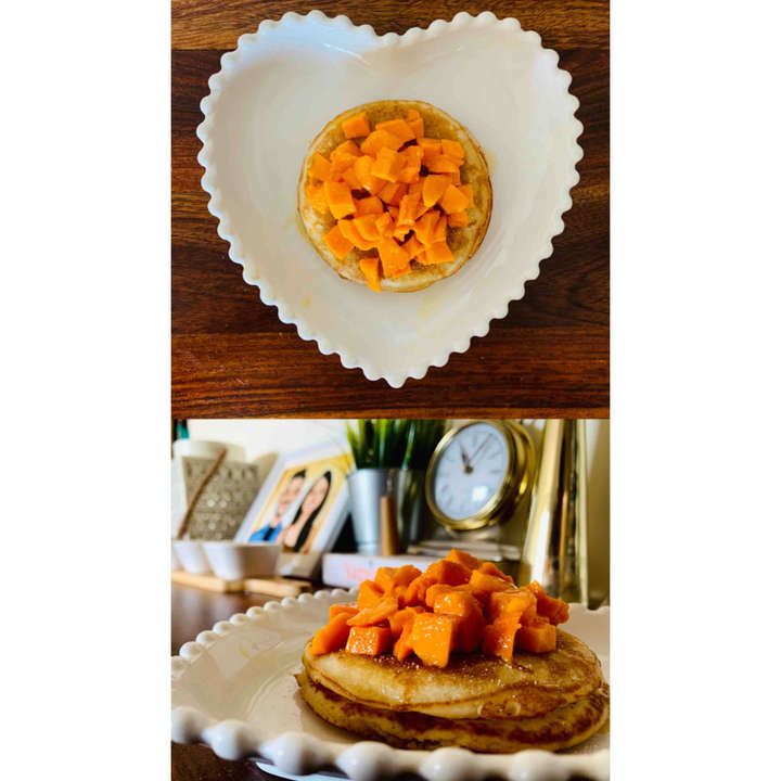 Mango whey pancakes