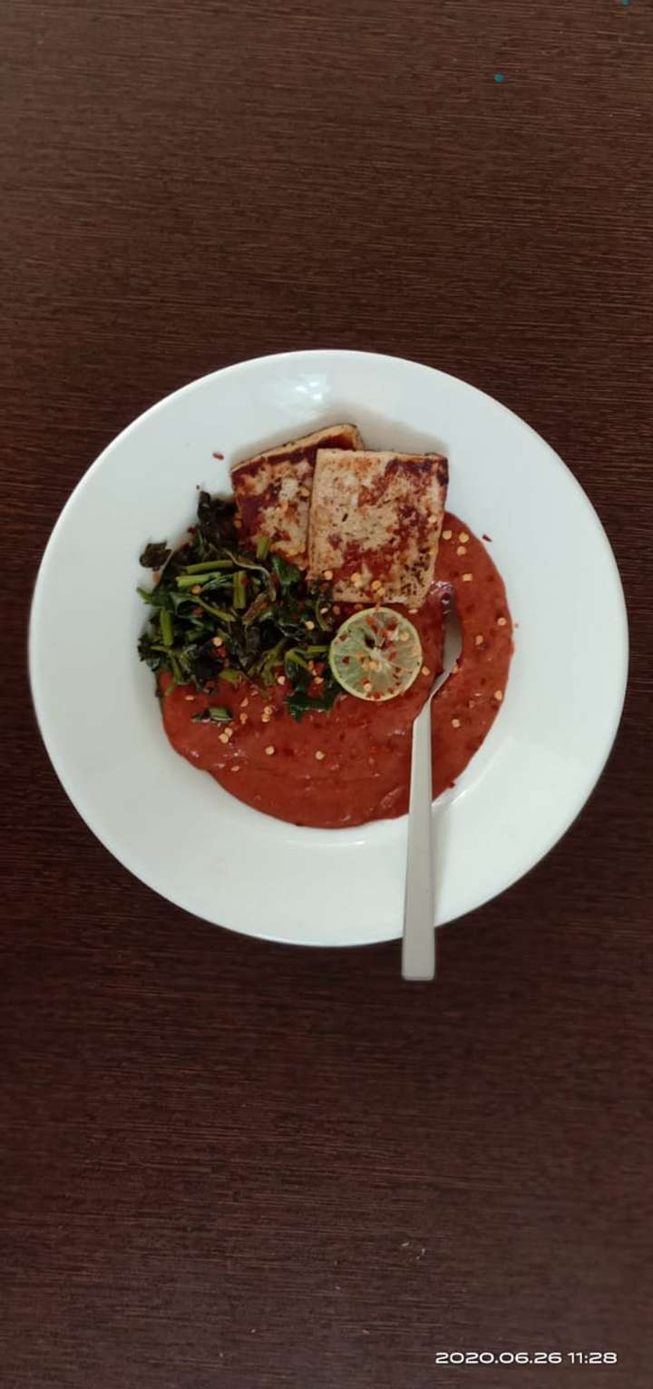Grilled paneer in mushroom sauce