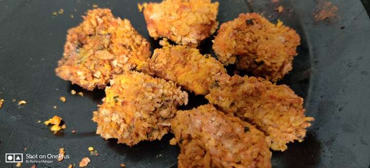 Baked Chicken Popcorn with soya crumbs