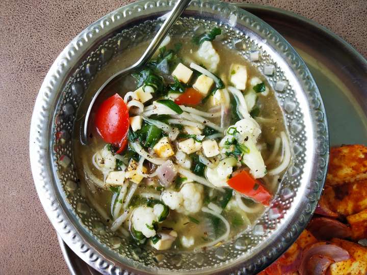 Vegetable Clear Soup with Paneer
