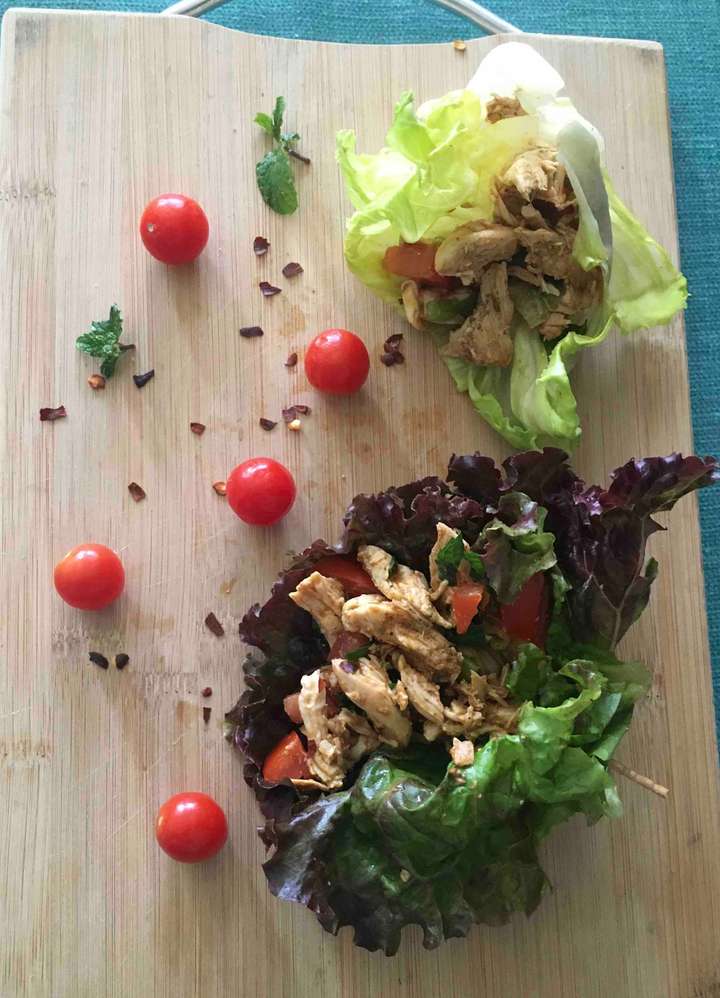 chatpata chicken lettuce wraps 