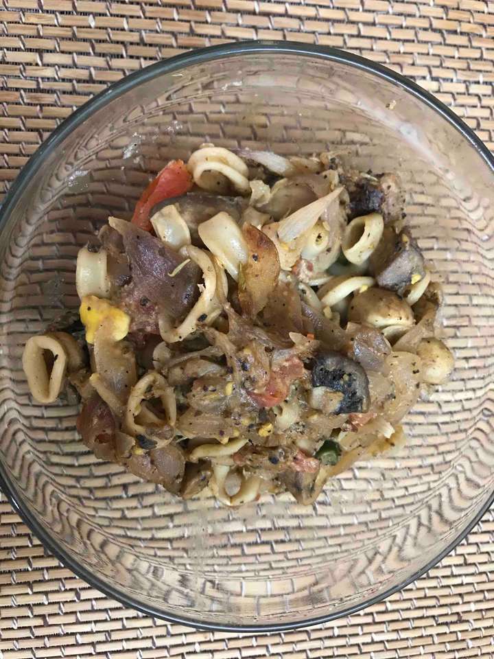 Mushroom creamy squid fry
