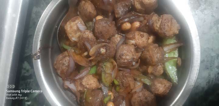 chilli soya chunks (non fried)
