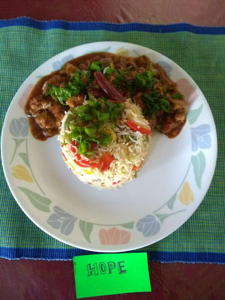 Spicy Oriental soy chicken &  Veggies Fried Rice