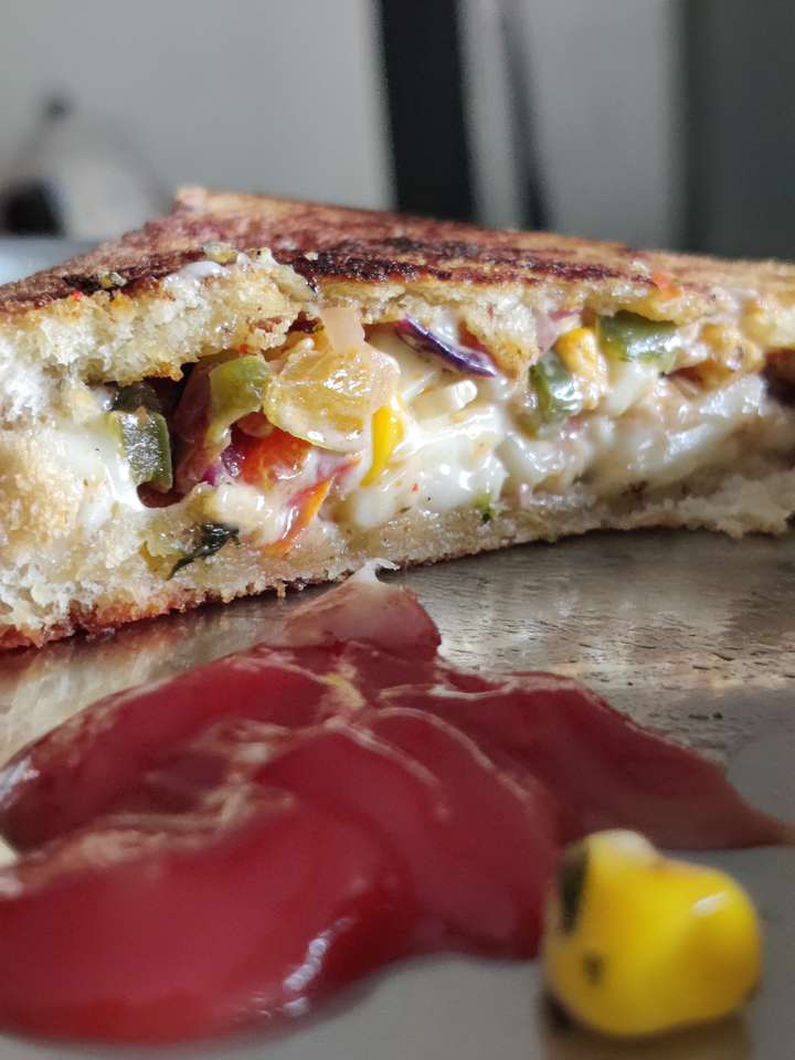 Mixed veg cheese sandwich