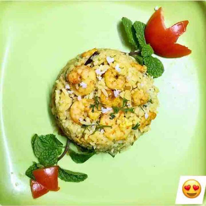 Kolambi dudhi bhat( prawns& lauki rice )