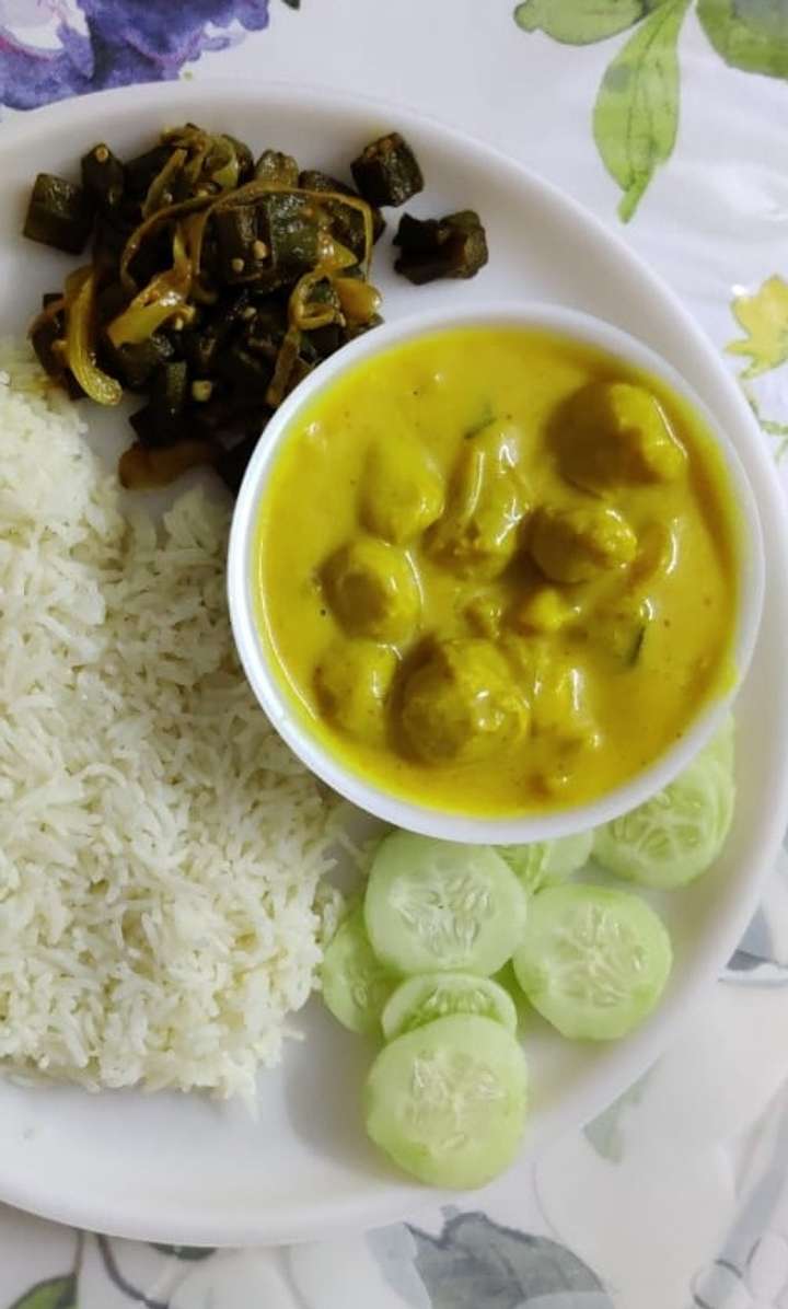 Punjabi kadhi with Soya
