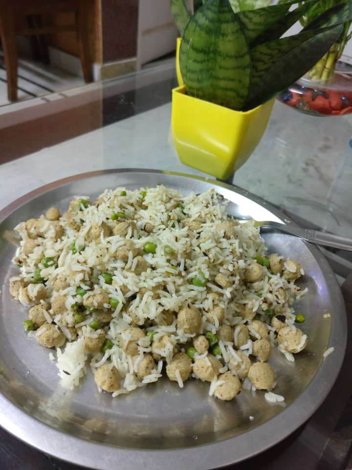 Soya and peas pulao