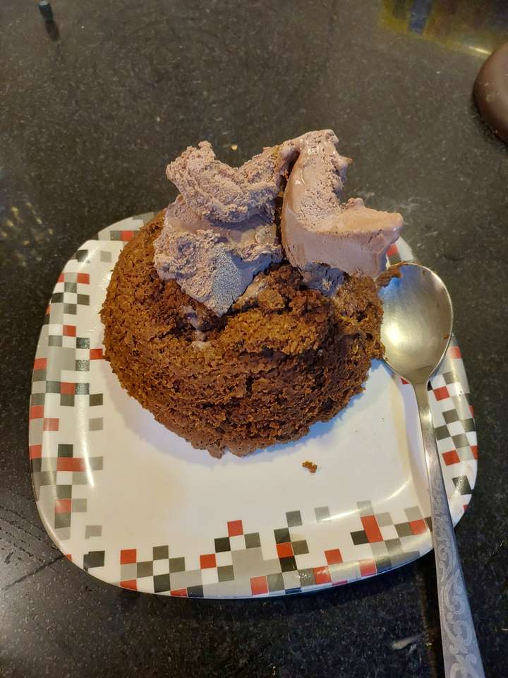 High Protein Brownie with ice-cream 