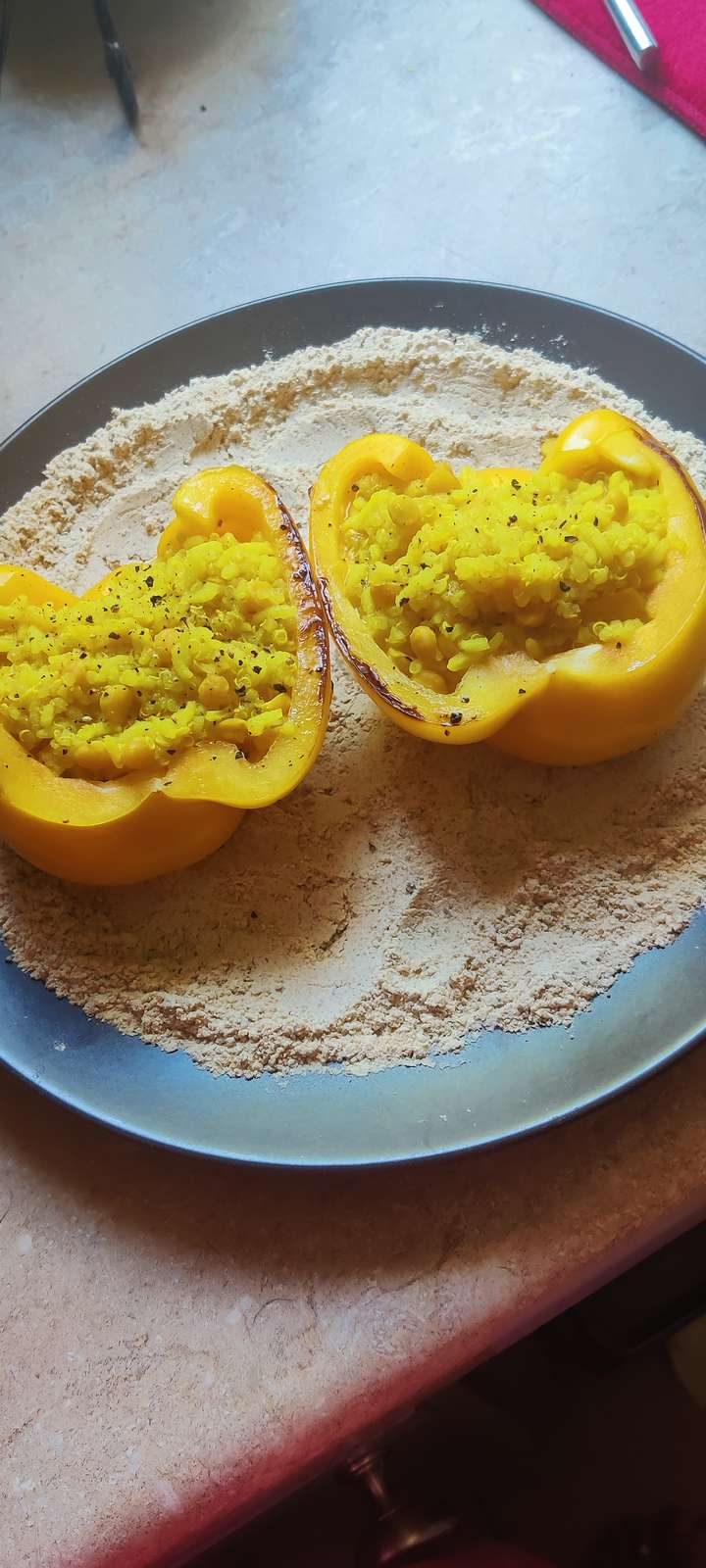  Simple Khichdi served over bed of Protein spice powder