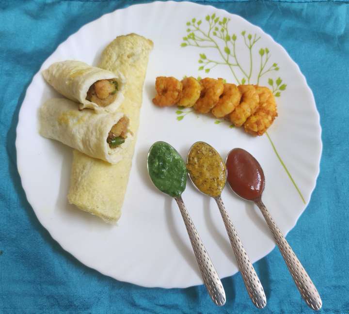 Prawns stuffed egg rolls /#FITTRMasterchef2