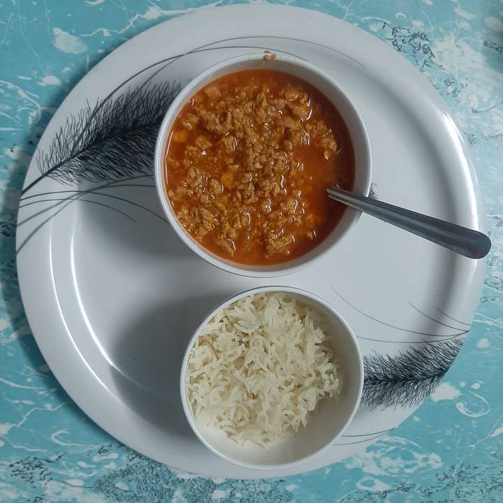 CHICKEN KHEEMA & RICE