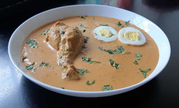 Almond Chicken Egg Curry 