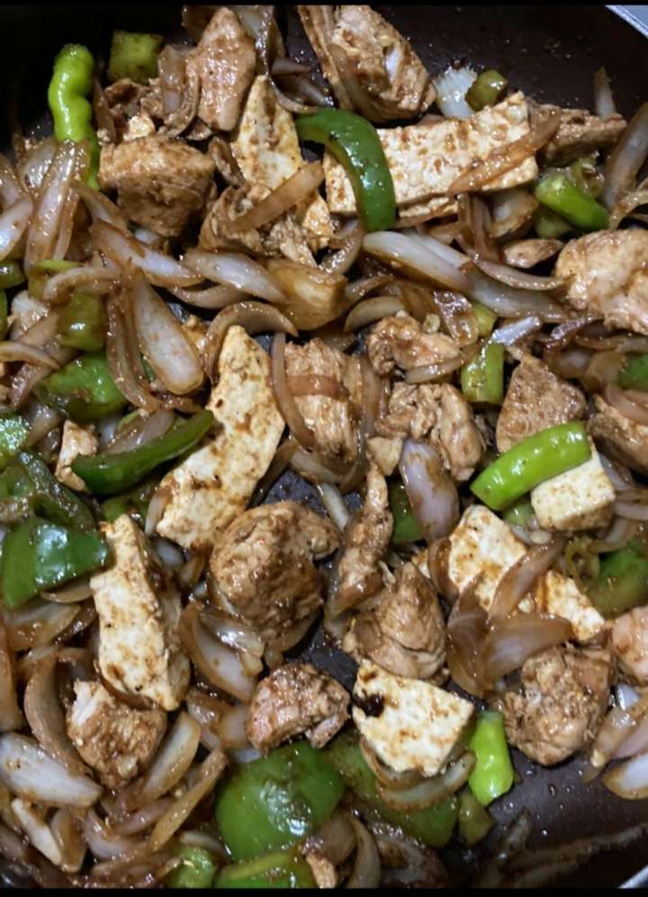 chilly chicken ( not fried & delicious ) 