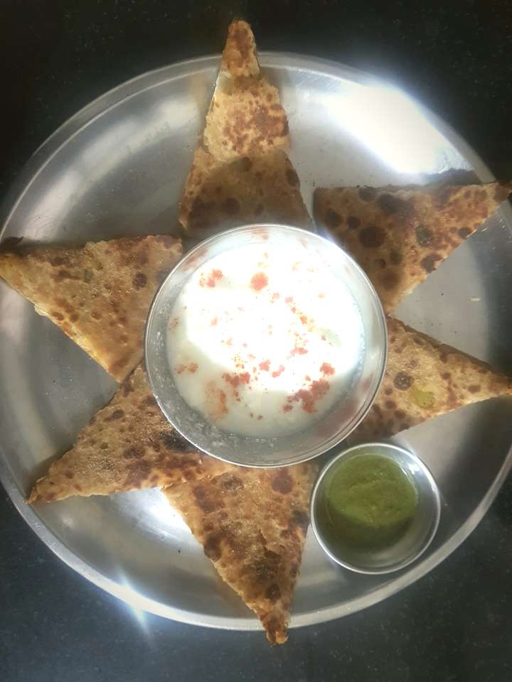 Soya Aloo paratha with curd