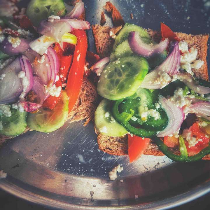 veggie sandwich with paneer spread!!
