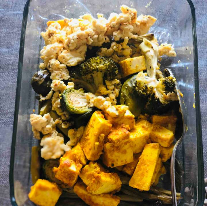 Paneer egg and veggies