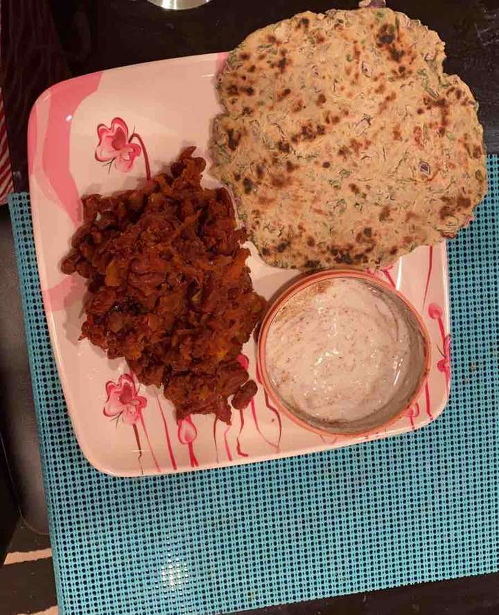 Kidney Beans ( Stir Fry ) with Methi Soy Chapati 