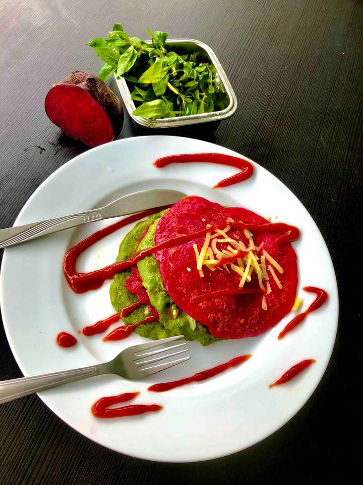 spinach beet and oats savoury pancake