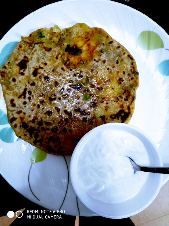 aloo parantha with curd