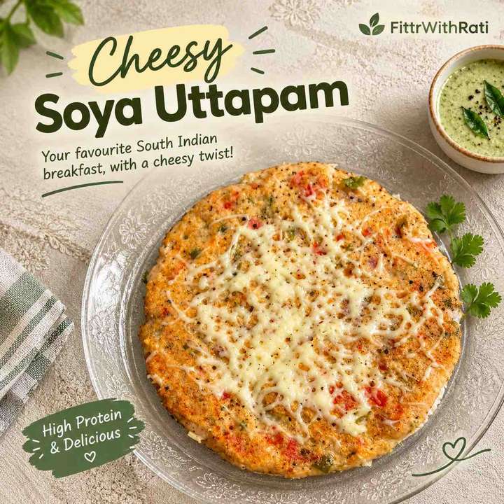 cheesy soya uttapam