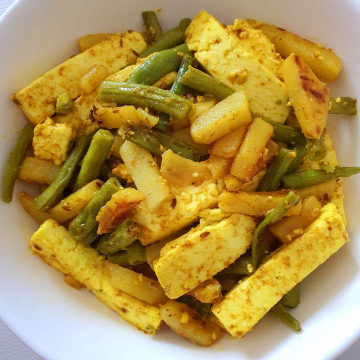 Aloo Beans Paneer Stir Fry