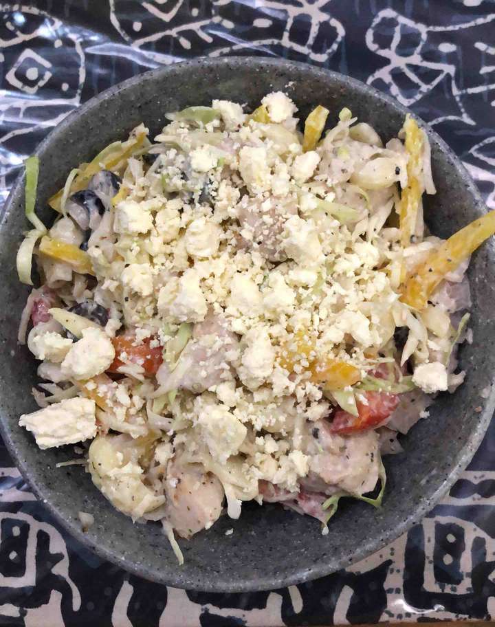 Chicken Macaroni Salad with Feta