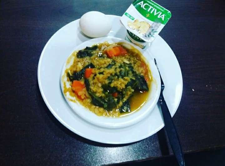 spinach in a split pea soup