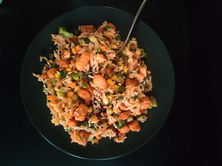 Soya Chunks fried rice