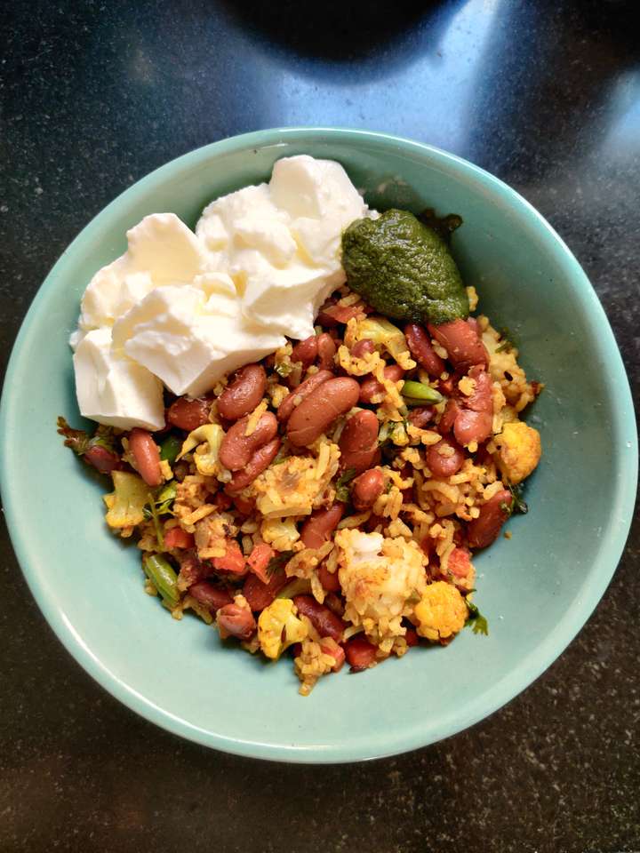 Vegetable rajmah rice