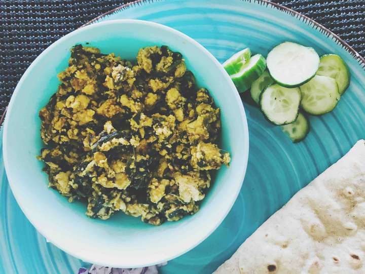 Chicken kheema with Spinach.