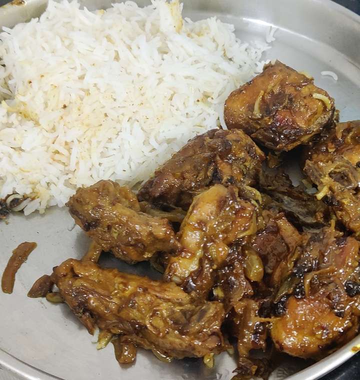 rice and chicken dry curry 