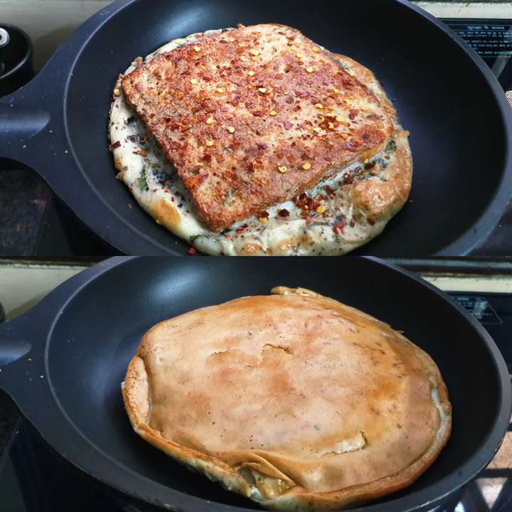 Basil bread omlette