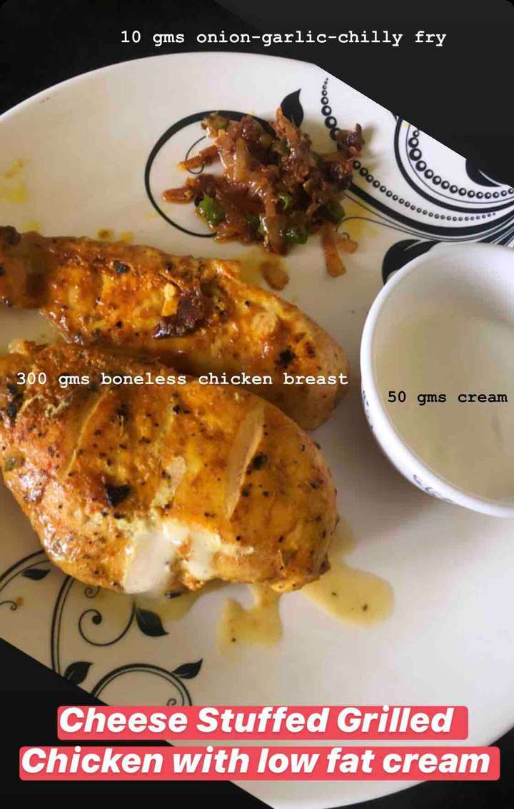 Cheese stuffed grilled chicken