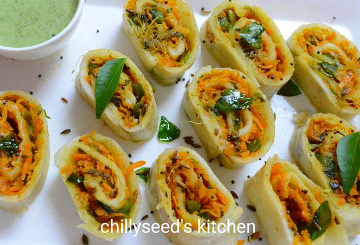 Steamed Suji Vegetable Roll